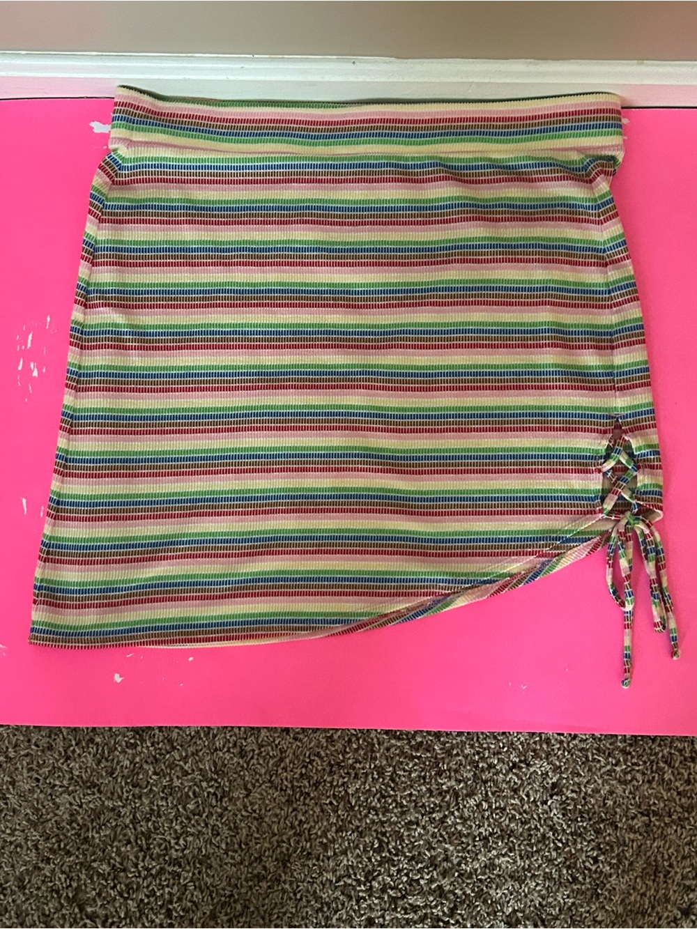Target Pride Collection: Rainbow Ruched Side-Tie Mini Skirt XL 🏳️‍🌈